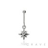 316L SURGICAL STEEL CZ STARBURST VERTICAL HELIX STUD